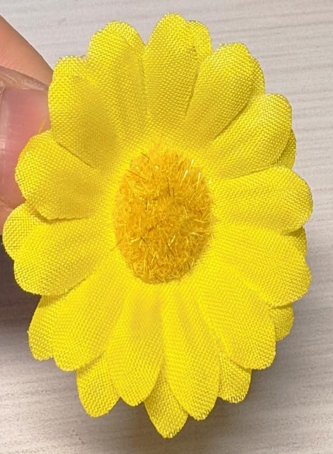 Backgarden Yellow [12 Packed] Women Sweet Flower Side Hair Clip Beach Wedding Flower Bridesmaid Hair Accessory - Image 4